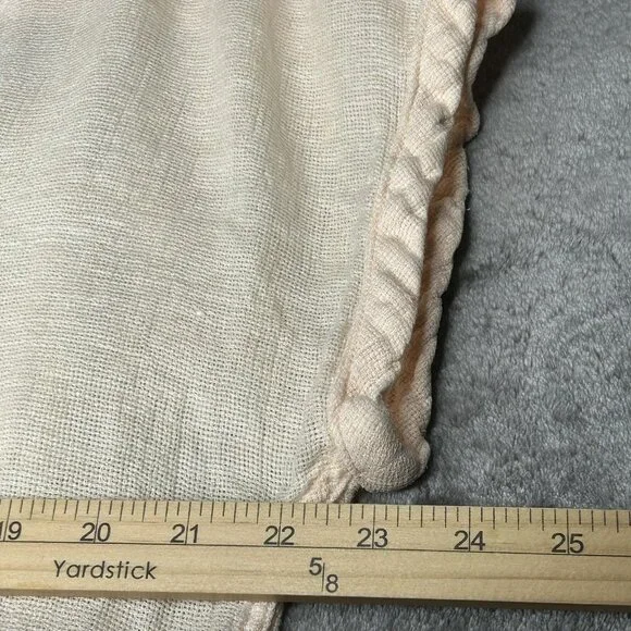 Faherty Shirt Womens Large Peach Gauze Woven Short Sleeve Button Up Lightweight - Picture 7 of 10